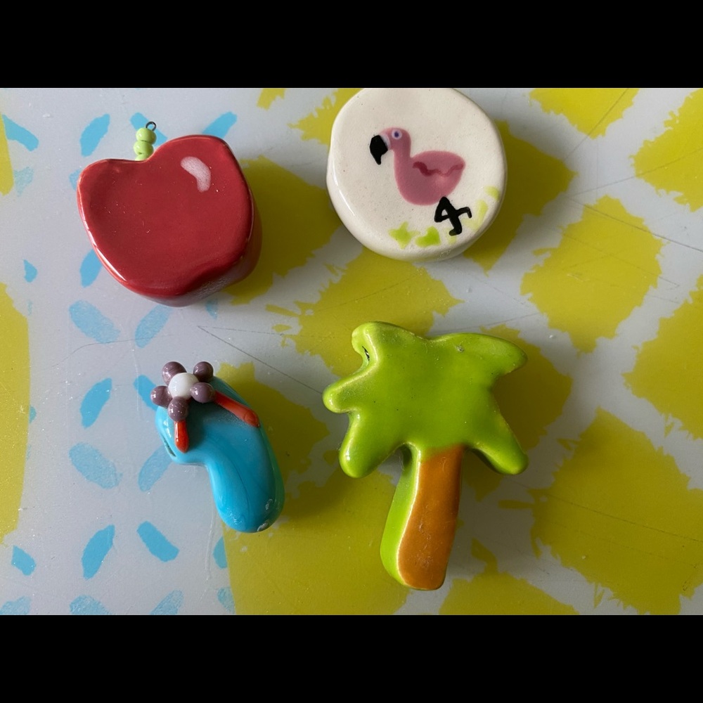 4 clay charms